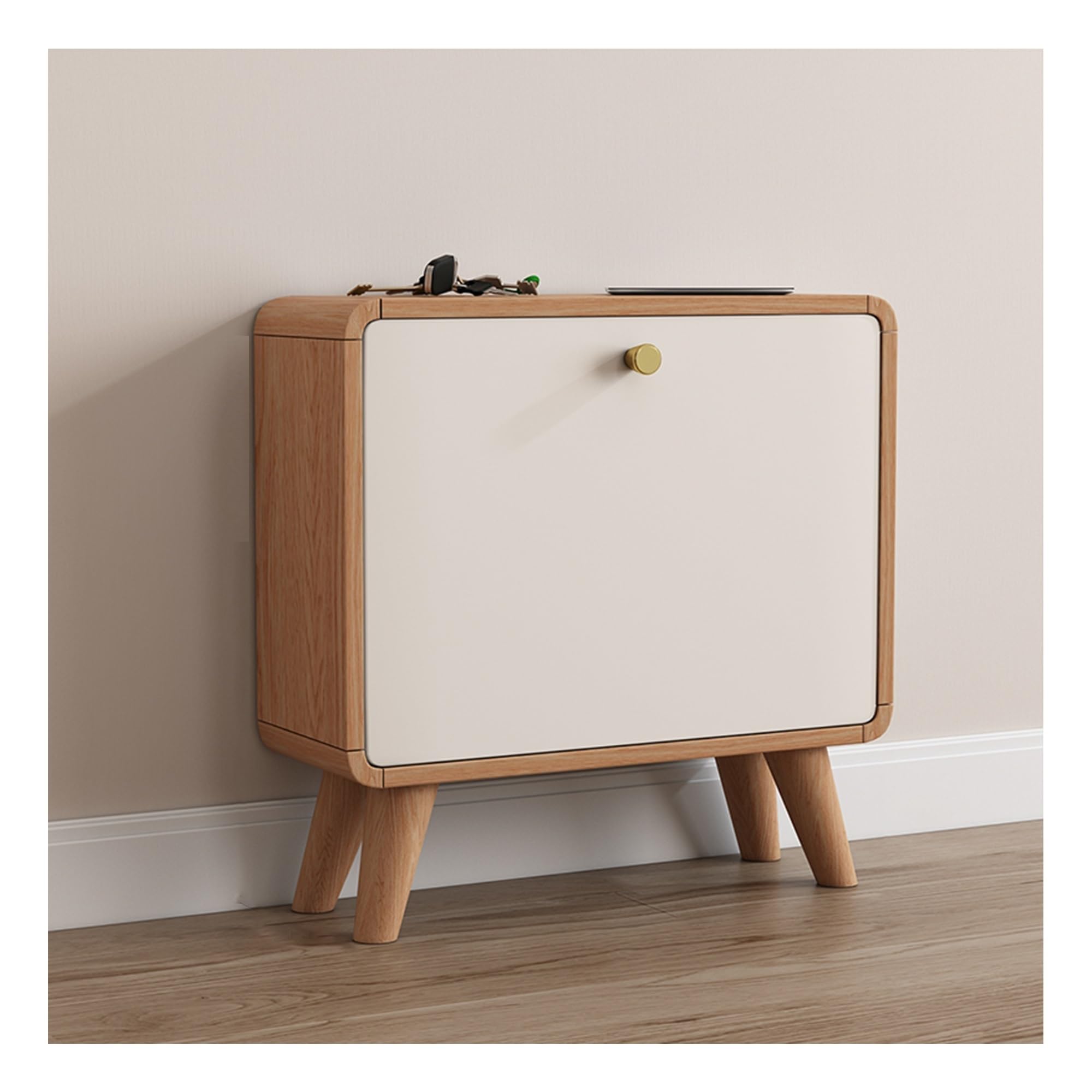 Meuble à chaussures pour couloir et appartement avec étagères en bois