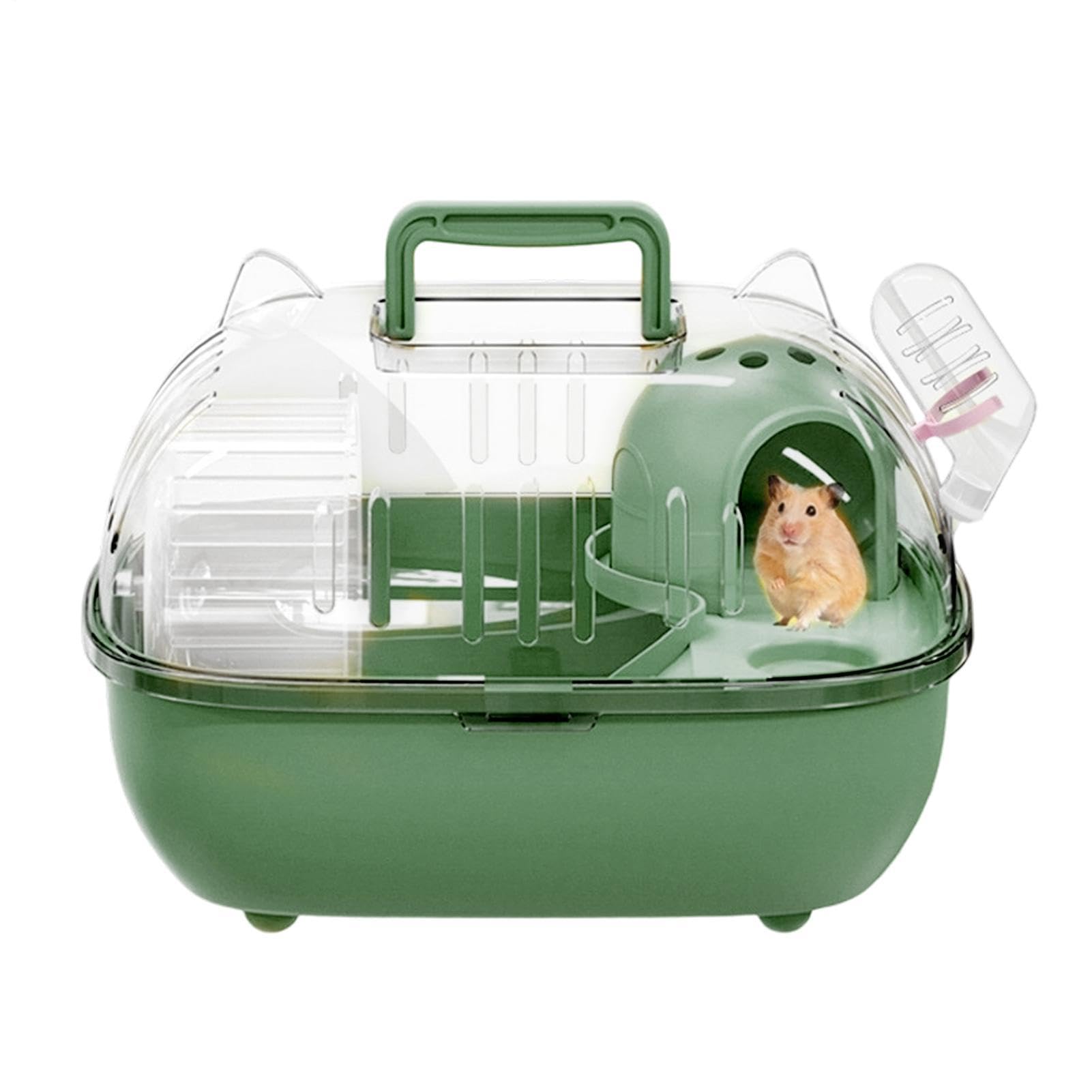 Cage de voyage pour hamster avec bouteille d'eau et couvercle