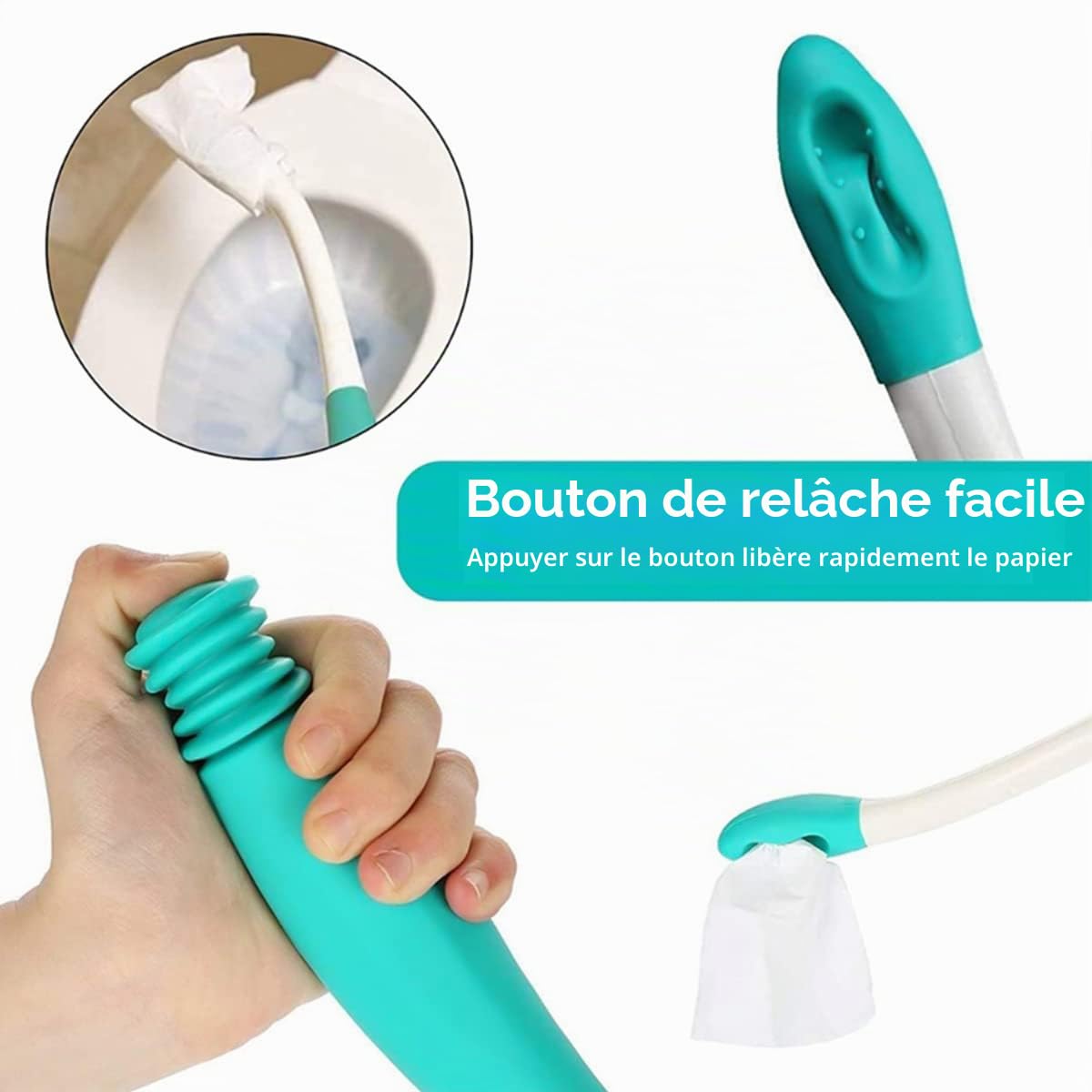 Essuie Fesse Aide aux Toilettes Pinces pour papier toilette - Easy Wipe Aide - Poignée longue portée facile à utiliser Aides à La Toilette Outils Les Personnes âgées et Femme Enceinte