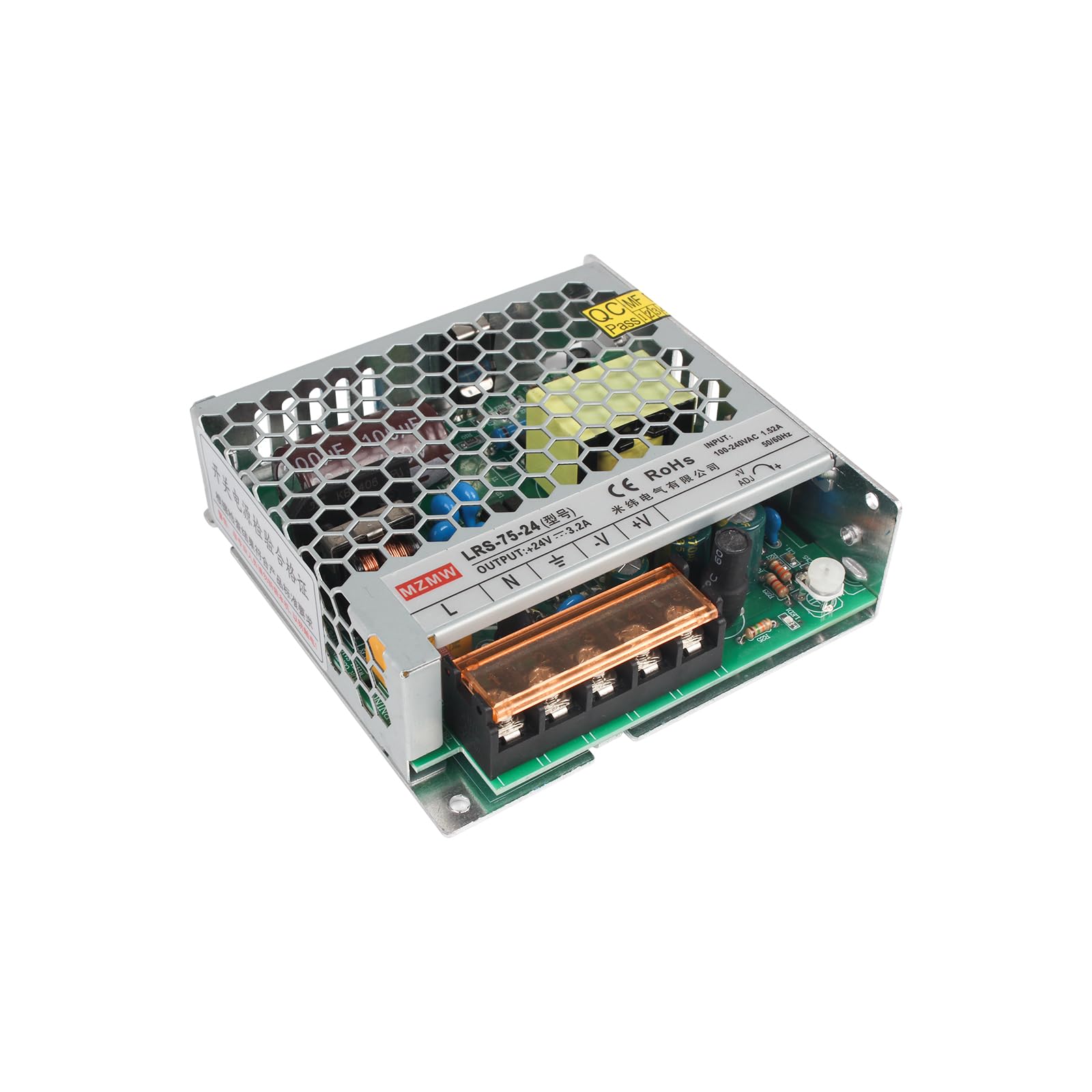 CNCTOPBAOS 75W 24V DC Switching Power Supply 3.2A,AC 100-240V to DC 24V Converter,Regulated Voltage Transformer Adapter for LED Light CCTV DDCSV3.1 V4.1 Expert Controller Servo Motor 3D Printer Robert