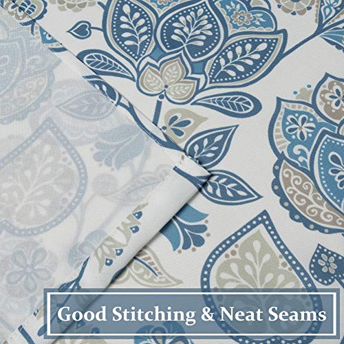 Oremila Kitchen Curtains 24 Inch Floral Tier Curtains Farmhouse Cafe Curtains Multicolor Floral Printed Small Window Curtains For Laundry Room Bathroom, Rod Pocket 2 Panels, Blue #TOP4