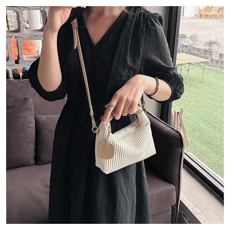 Women’s Nude Beige Evening Purse, Soft Leather Handbag, Small Off White Dressy Clutch, Bridal Shoulder Bag for Wedding Guest, Crossbody Party Elegant Cocktail Purses for Formal Women3