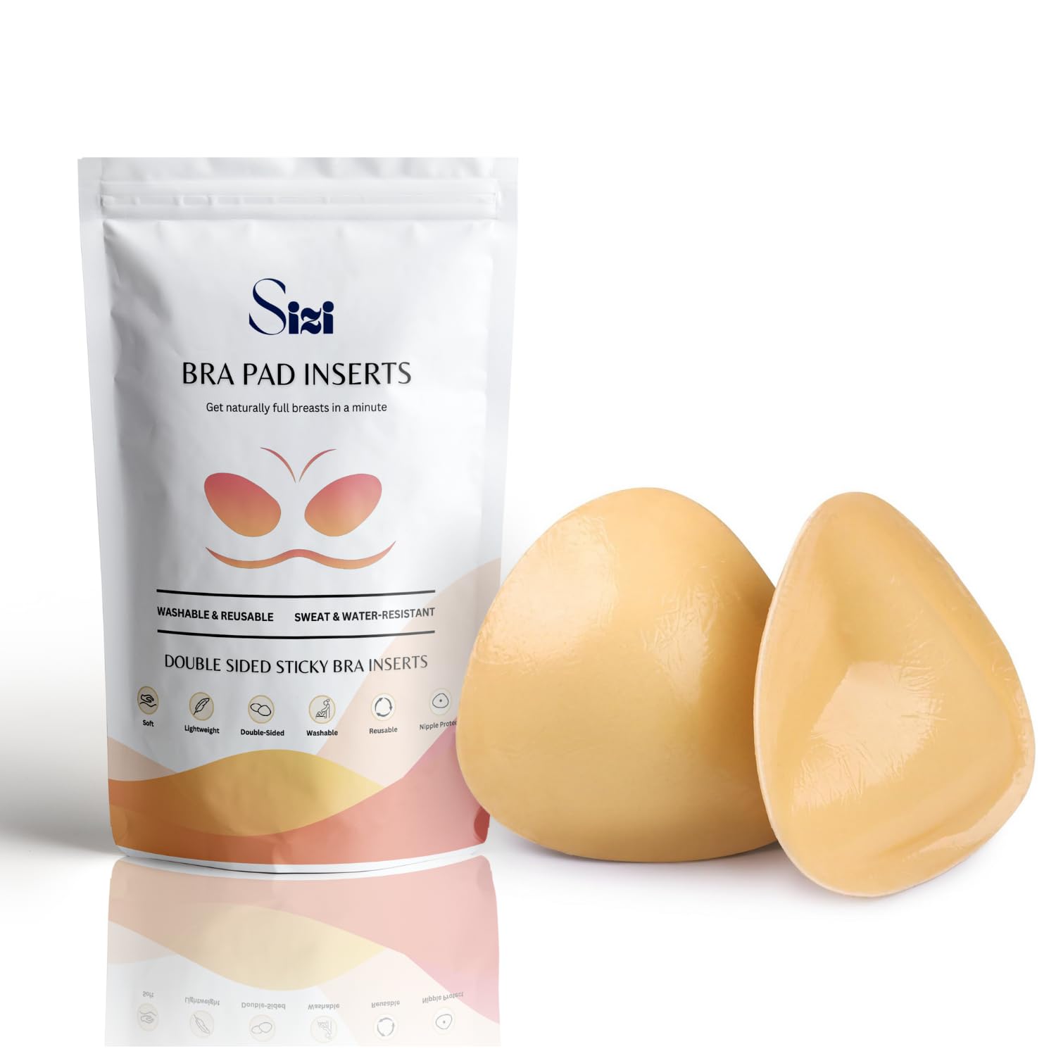 Double Sided Sticky Bra Inserts - Instant Lift Bra Pads Inserts Reusable Breast Pads Push Up for Bikini Swimsuit Sports Bra.