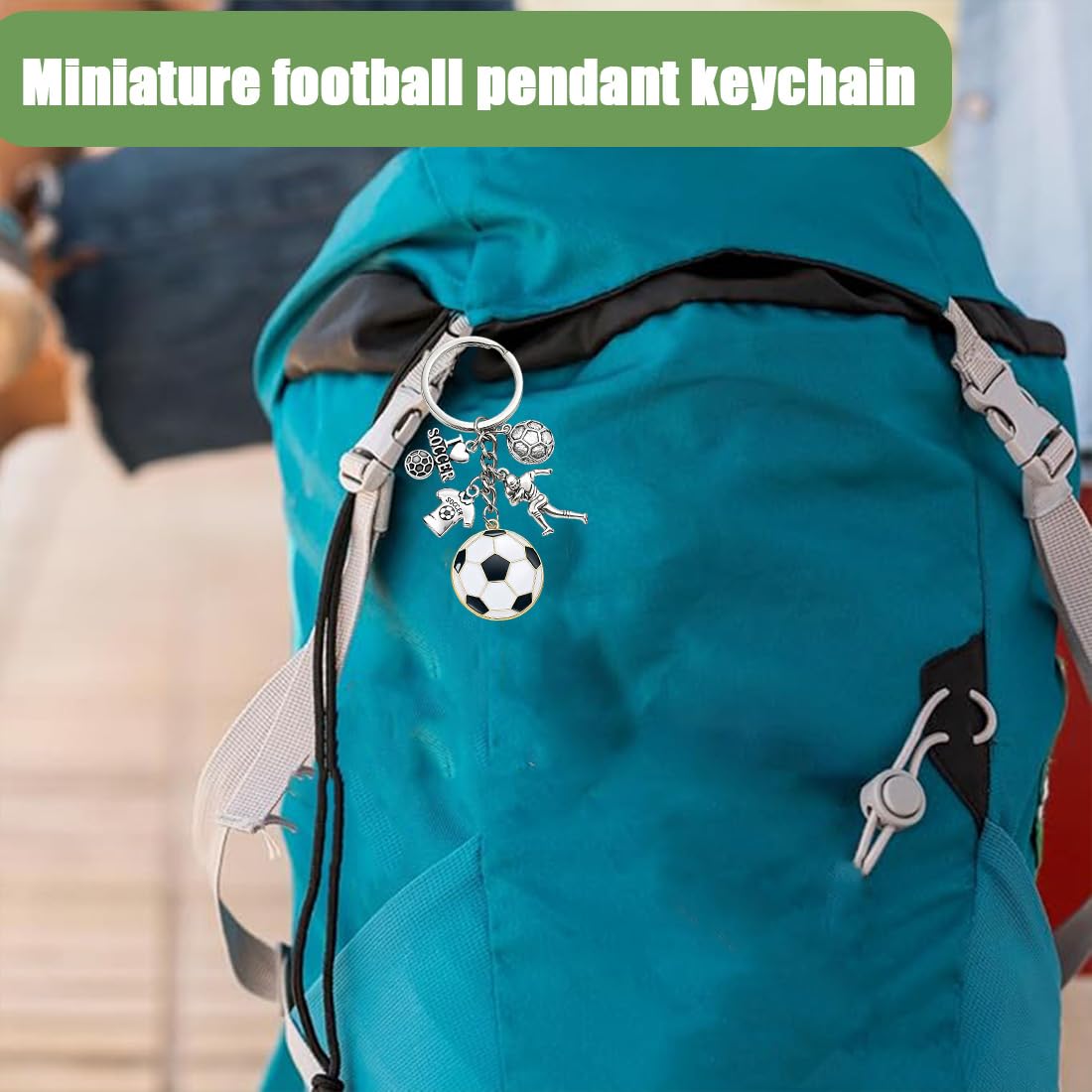 Portachiavi Calcio Metallo Creativo Ciondolo Chiave Sport Tema Calcio Mini Argento Regalo Tifosi Charms Borse Zaino