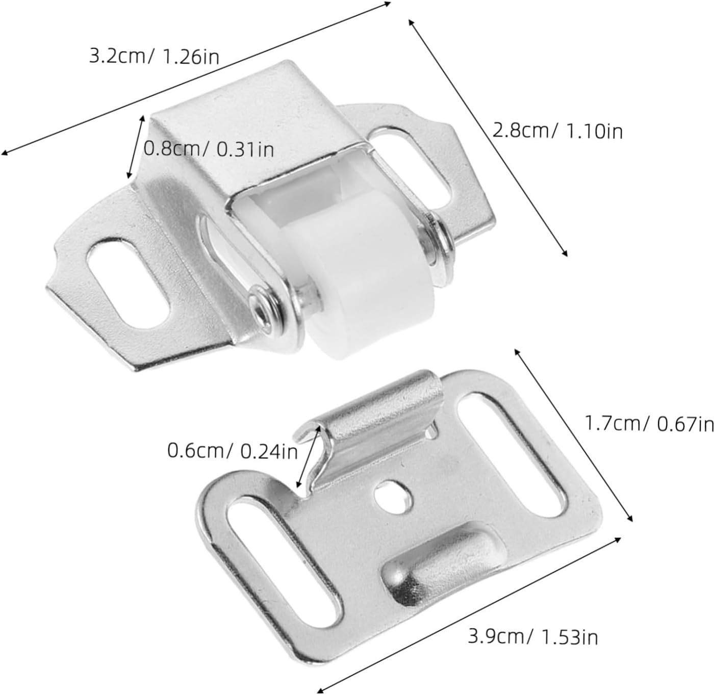 Baluue 10 Sets Iron Mailbox Lid Latch Replacement for Mailbox Repair and Maintenance, Silver Roller Catch Lock for Post Box with Enhanced Security and Easy Installation, for Home Use