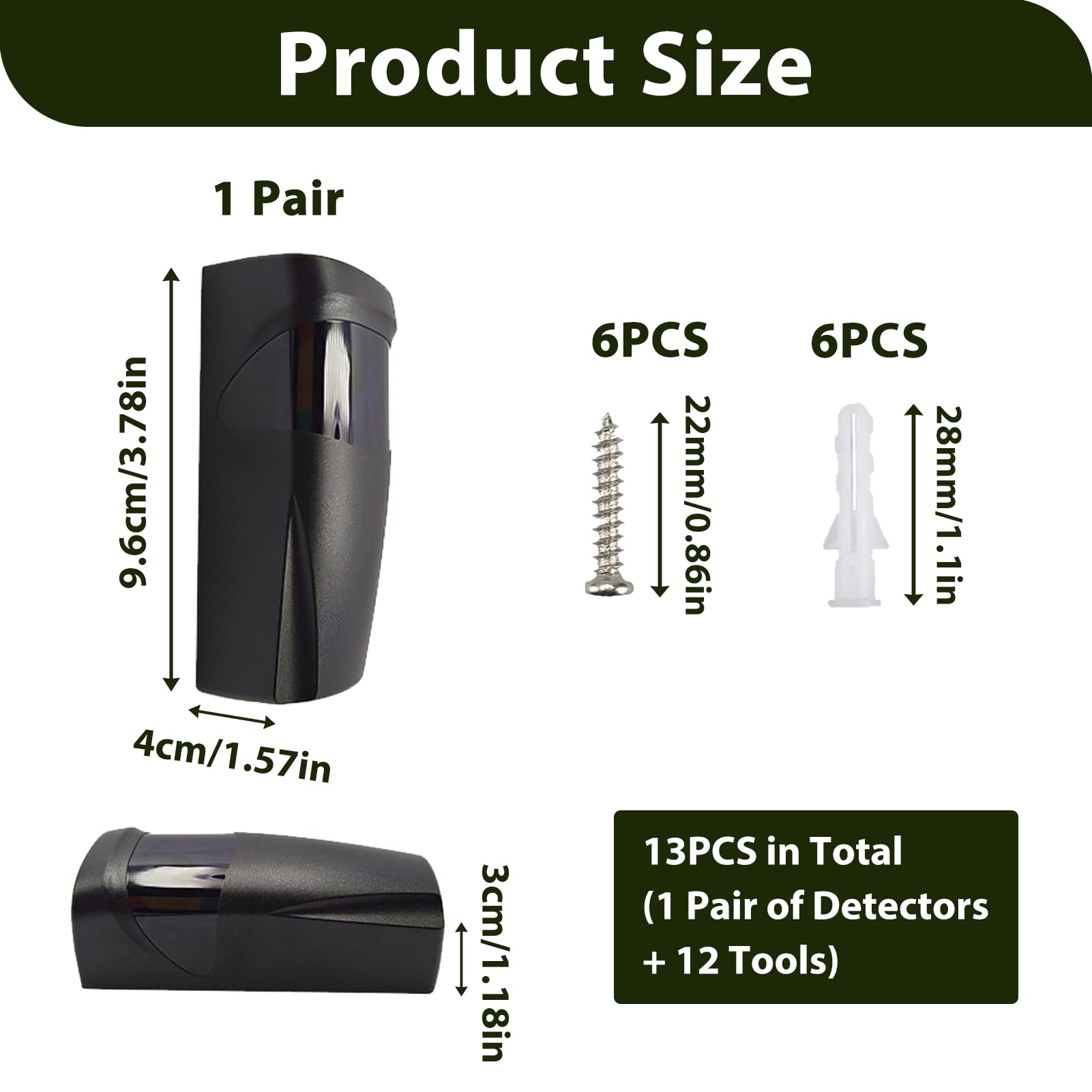Coppia fotocellule cancello universali, Sensori a Fotocellula a Infrarossi 12/24V /DC/AC per Cancello Automatico e Porta Garage, Certificati IP55, Sensor Lichtstrahl, Distanza Operativa 15-20 Metri