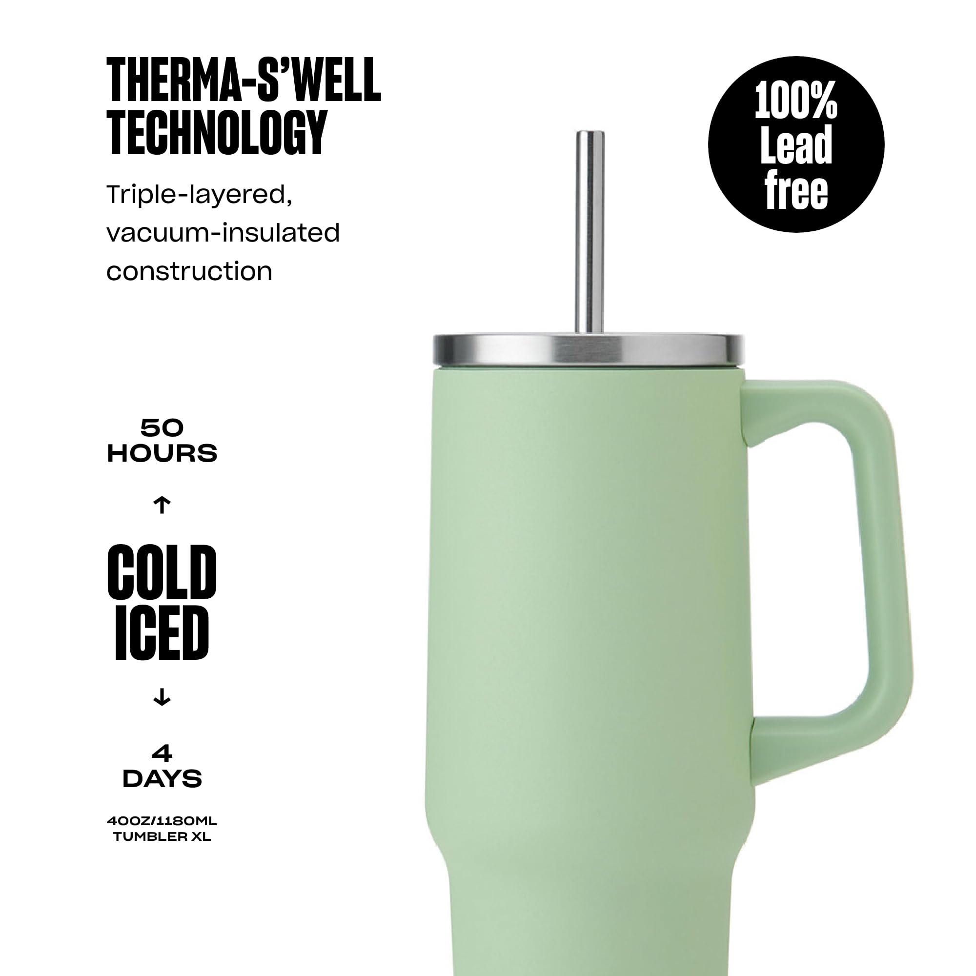 S'well Tumbler XL, Reusable Drinks Tumbler with Straw, Triple-Layered Stainless Steel Bottle - Image 3