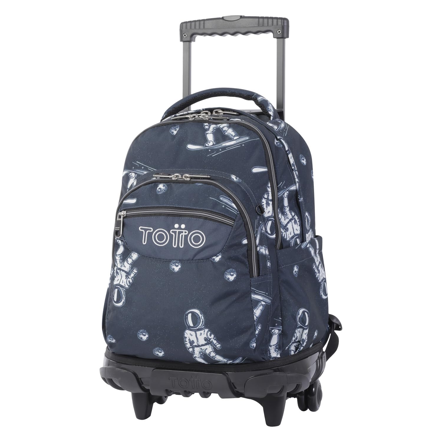 Mochila escolar con ruedas estampado astronautas - Renglones TOTTO TAMAÑO GRANDE