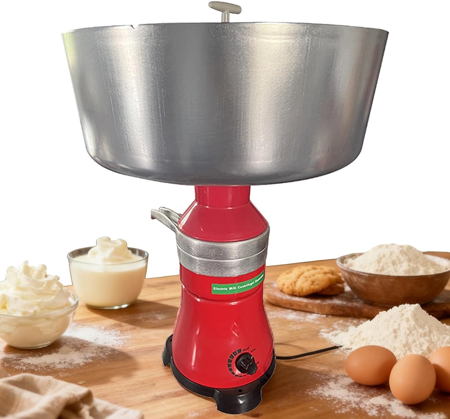 Separatore Di Crema Da Latte Fresco, Separatore Elettrico Di Crema, 80 L/H (21 Gal/H) Per Capra, Mucca O Altri Prodotti Lattiero-Caseari, Corpo In Metallo Da 12 L, Separatore Di Latte