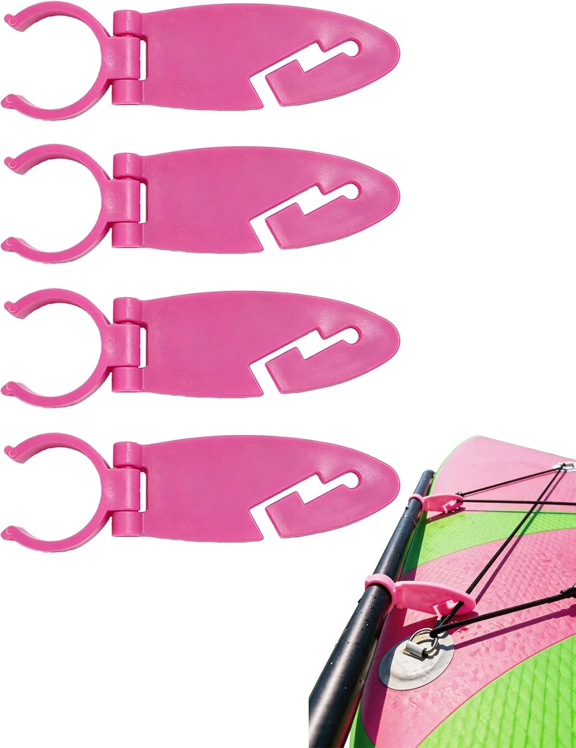 4Pcs Paddle Clips Holder, Tie Down Strap Retainer, Secure Convenient Transport Straps for Kayak, Surfboard and Paddle Board