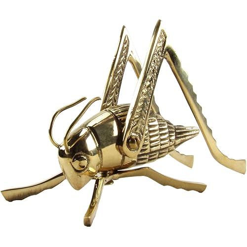 Solid Brass Lucky Cricket Rustic Fireplace Hearth Mantle Decor