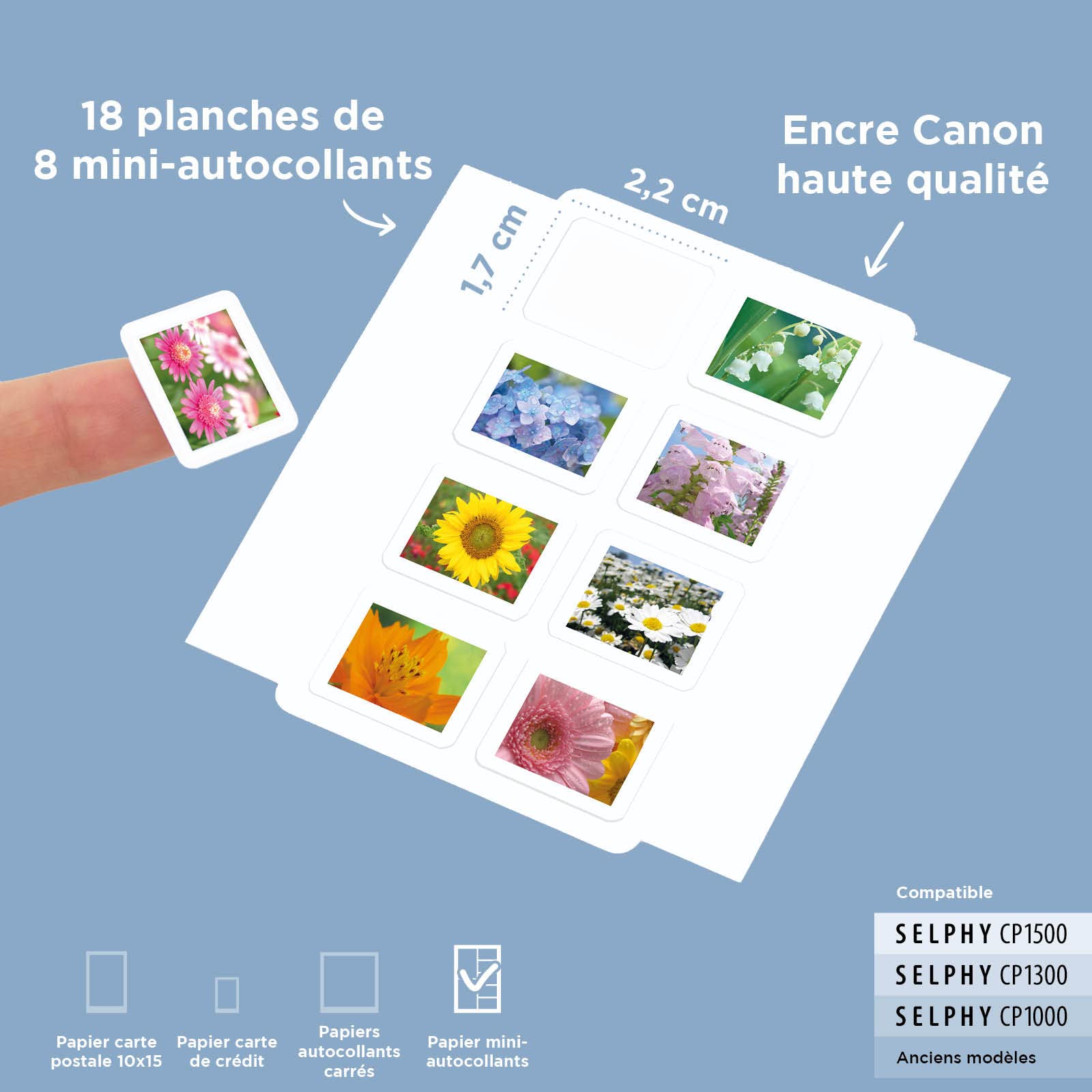 CANON KC-18IL Kit 18 Impressions Contenant chacune 8 Mini-Autocollants