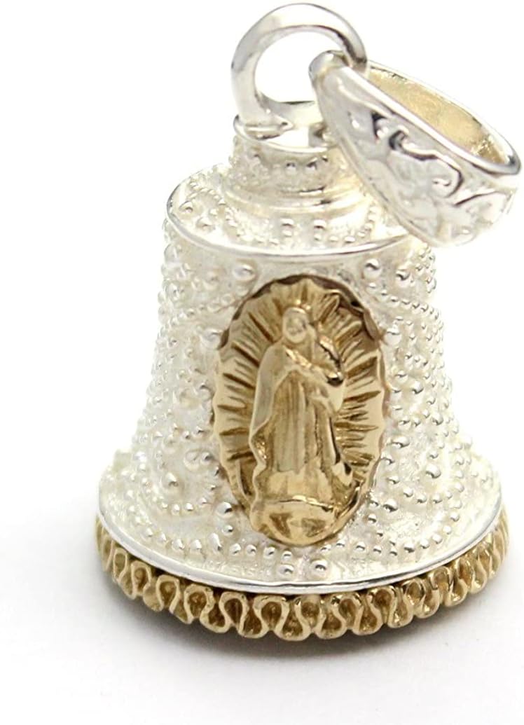 COSUMOSU Big Bell 1.1inch 925 sterling silver virgin mary Pendant