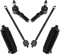 Vista 22 de TRQ Kit de dirección interior y exterior para lado del conductor y del pasajero delantero, con cremallera de dirección y fuelle de piñón compatible