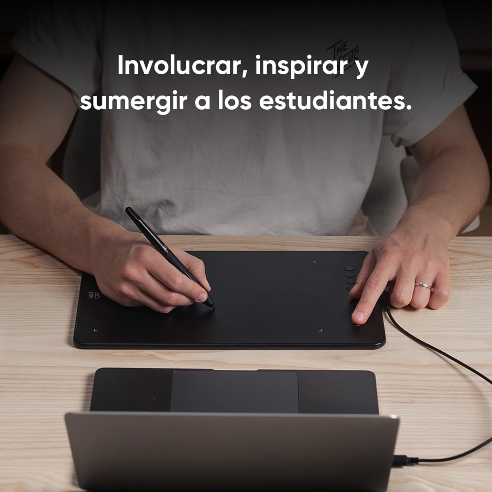 XPPen Deco 01V3 Tableta Gráfica Dibujo Digital de 10x6 Pulgadas, Tableta para Dibujar con Lápiz 16384 Niveles, Inclinación de 60 °, Ideal para Aprendizaje y Trabajo.
