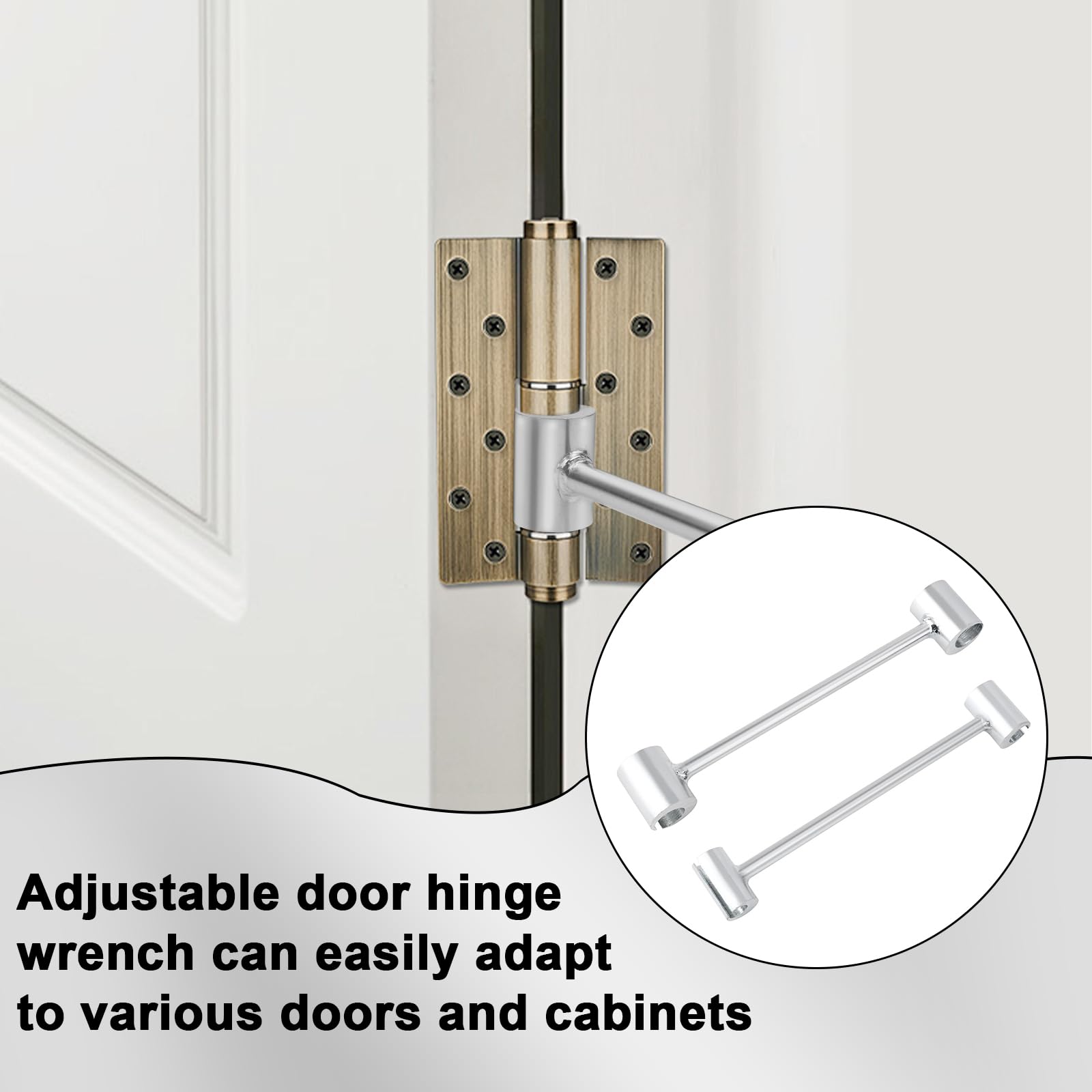 2 piezas de herramienta de ajuste de bisagra de puerta, llave de ajuste de espacio de bisagra de 14-19mm y 23-25mm, herramienta para abrir cerraduras de puertas de seguridad, puertas de sala limpia