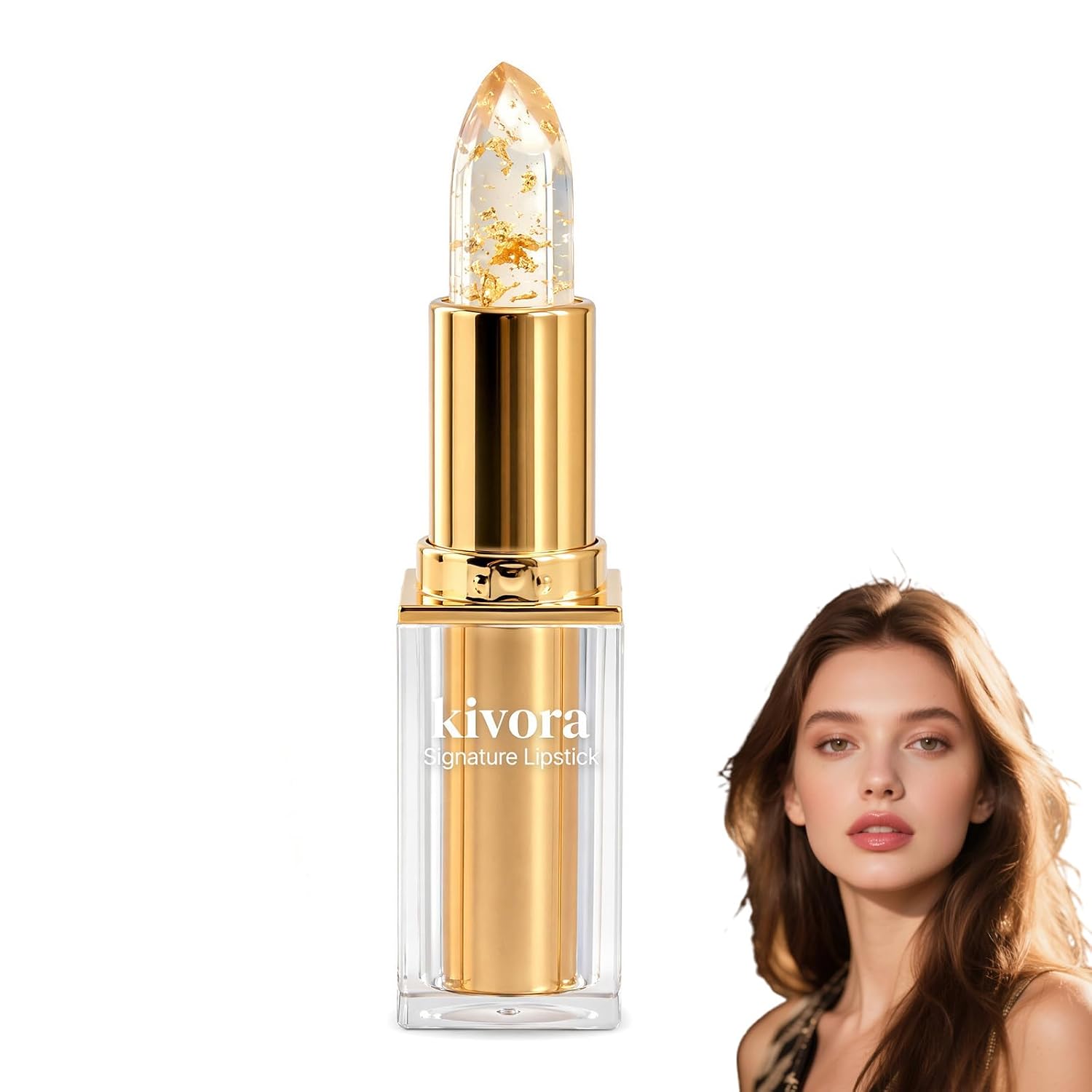 TLOPA Kivora Lipstick for Mature Lips, Kivora Signature Lip Stick for Colour Changing, Adapts to Your Natural Lip Tone, PH-Adaptive Lipstick with Gold Foil, Long-Lasting 24 Hours Hydration (1PC)
