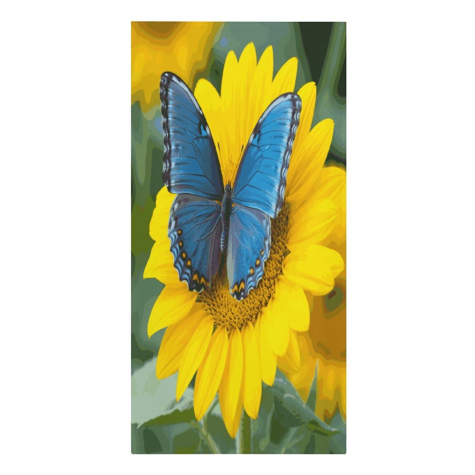 Adfgyerh Women's Style Sunflower Blue Butterfly Microfiber Sand Free Towels Large Quick-Dry. Beach Towel For Swimming Pool Camping Beach .Beach Accessories， They Are Essential Accessories For Adults, And Men, Vacatio
