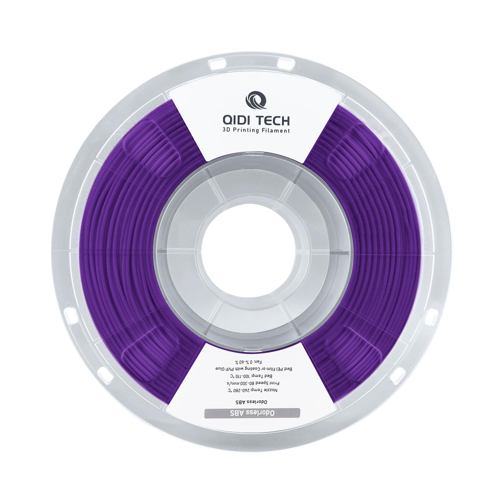 R QIDI TECHNOLOGY Odorless ABS Filament 1.75mm, 3D Printer Filament, 1 KG Spool (2.2lbs), 3D Printing Filament Fit Most FDM 3D Printers, Purple