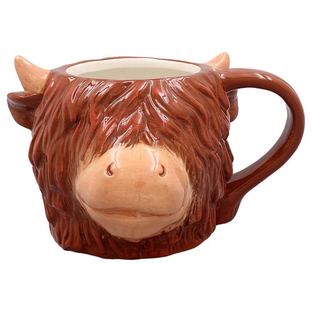 The Leonardo Collection Women's Highland Cow Mug Tea And Coffee Mugs For Hot Drinks | Fine China Printed Mugs For Kitchen & Home | Reusable Ceramic Cups For Every Occasion | Birthday Gifts For & Men