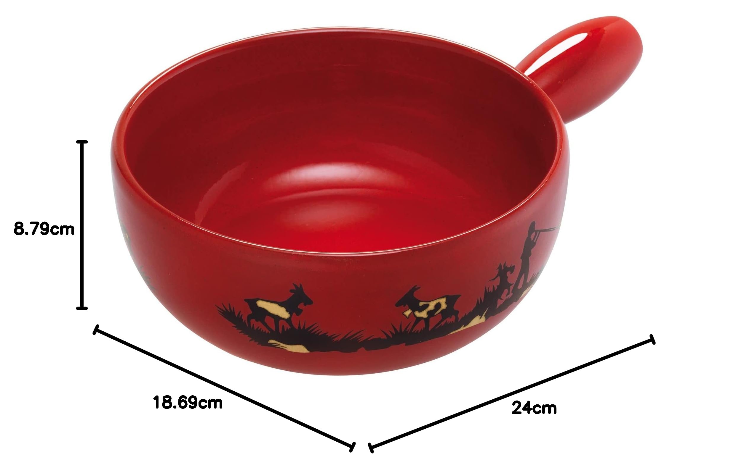 KUHN RIKON Fondue au fromage Caquelon Joueur de Cor des Alpes 22 cm, rouge