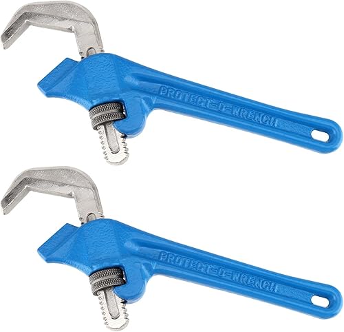 Miniatura 7 de 2 llaves hexagonales de 9-12 pulgadas, llave de tubo desplazada, llave de tubo de acero resistente, llave de plomería ajustable con mango rojo,