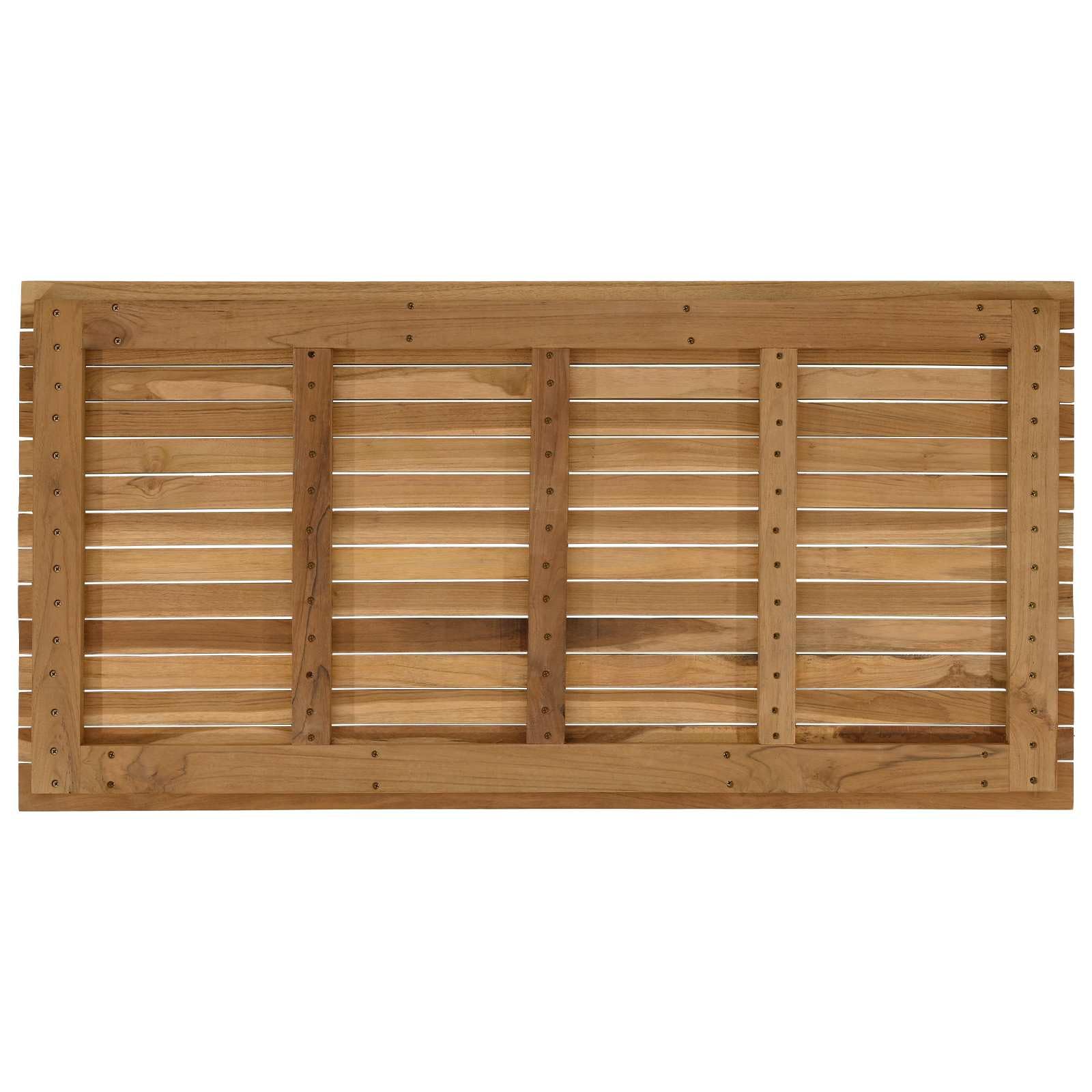 vidaXL Plateau de Table 110 x 55 x 3,5 cm Rectangulaire Naturel, Surface en Teck Chic, Plateau Moderne pour Table à Manger, Meuble Pratique et Tendance