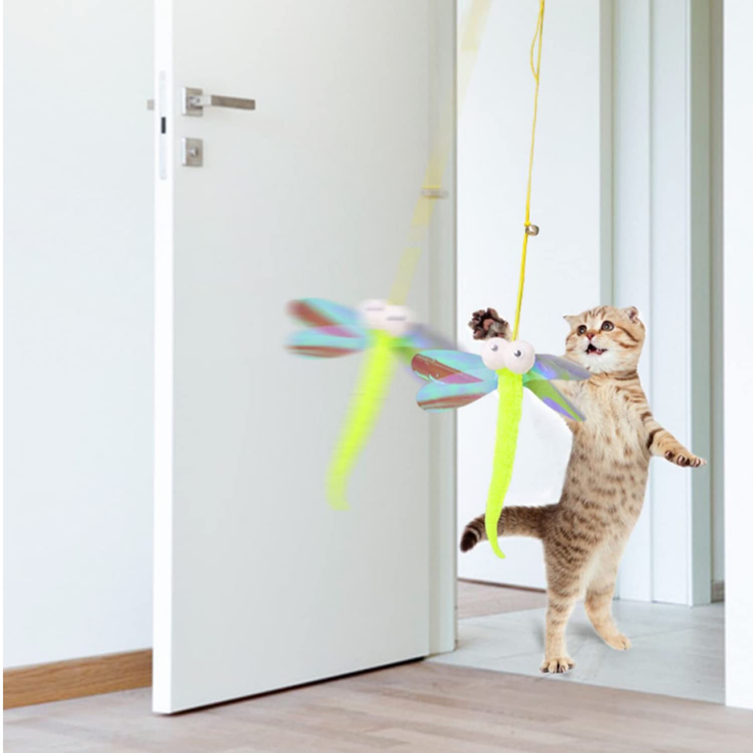 Giocattoli Appendibili Per Gatti - 3 Pezzi Con Piume E Campana