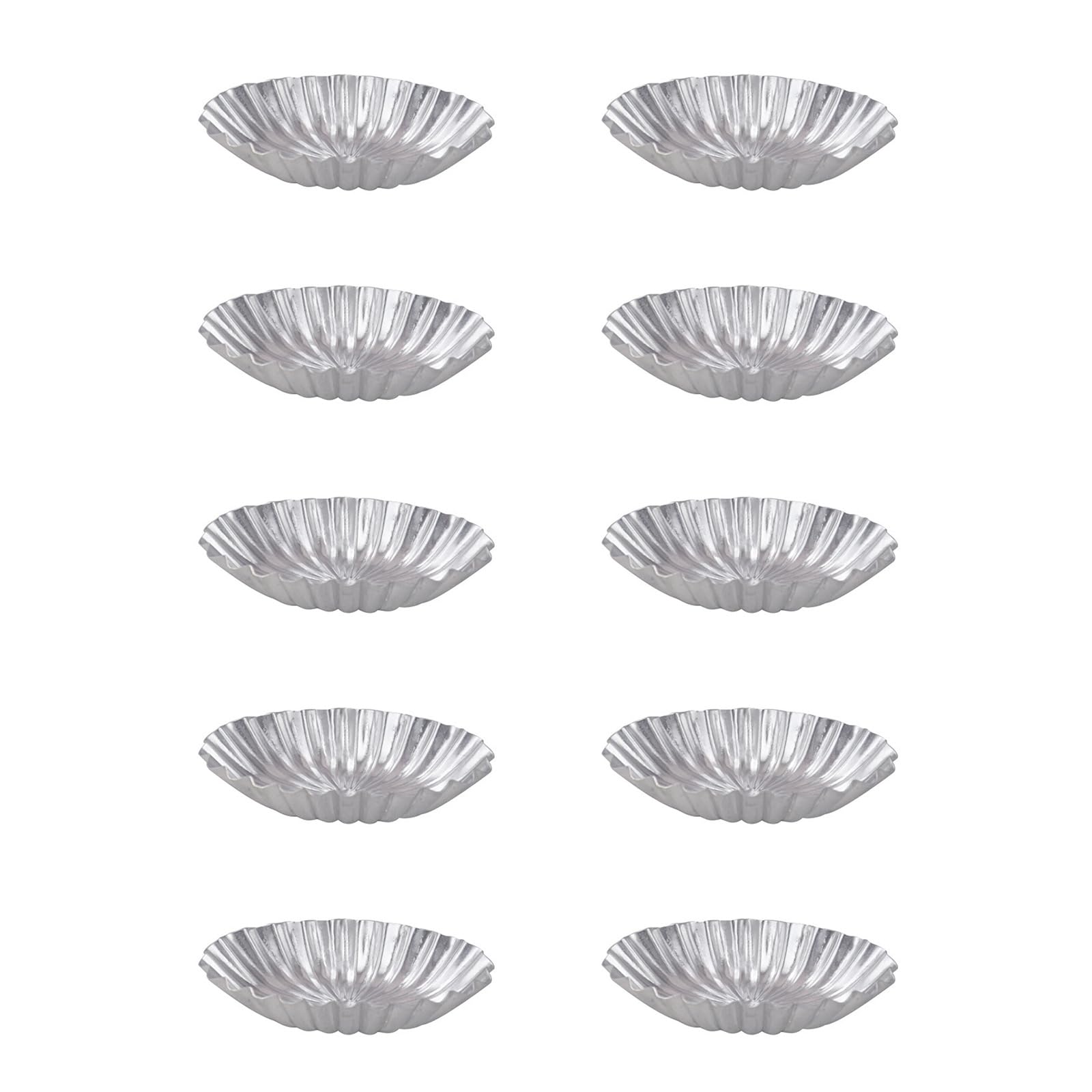 Tsophreniq 10Pcs / Pack Aluminum Cupcake Cups with Elegant Waves Edges Ensaymada Molder Filipino Eggs Tarts Molds Cake Pan for Dessert Tartlet Molds