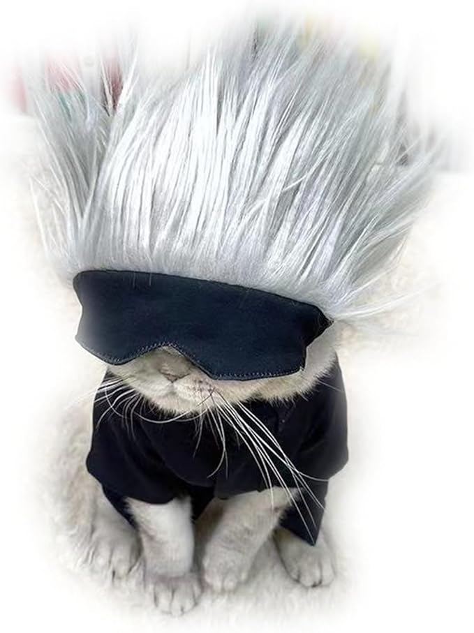 Disfraz para Perro JinYu Gojo Satoru con Gafas y Peluca Talla Única miniatura 4