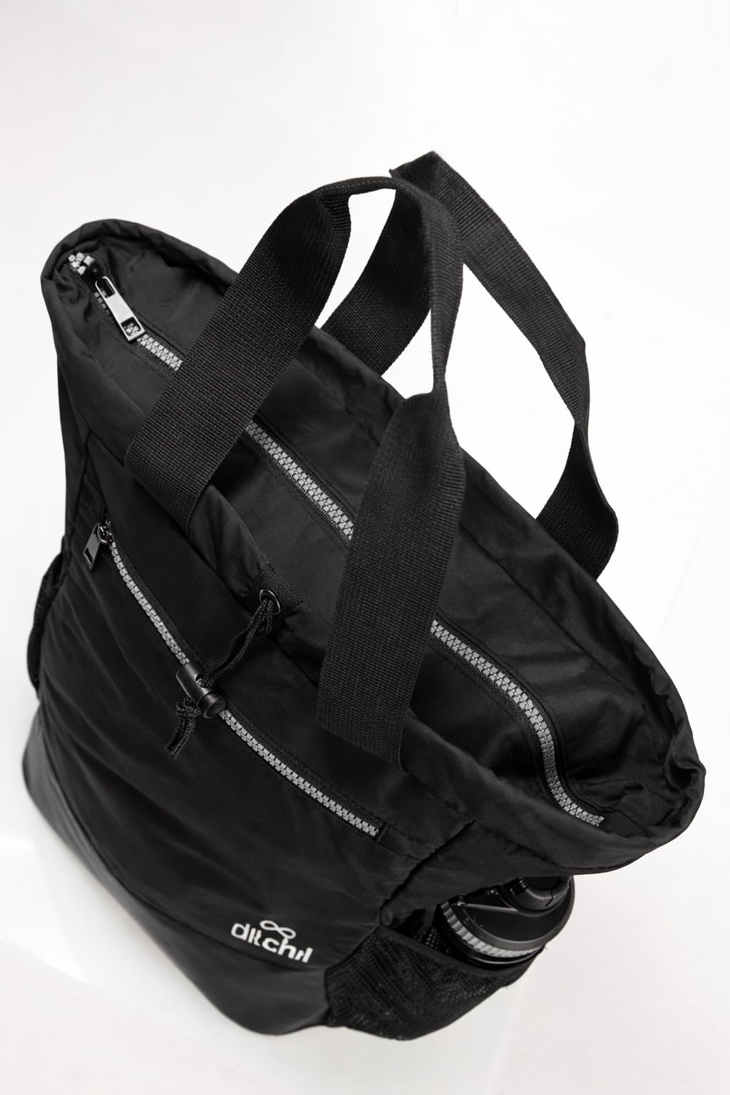 DITCHIL Mochila Gimnasio, Gym Mujer, Mochila Urbana 2 en 1 Convertible en Tote Bag, Bolsa Deportiva de Nylon Resistente para Deporte, Fitness y Uso Diario (Negro) — view 8