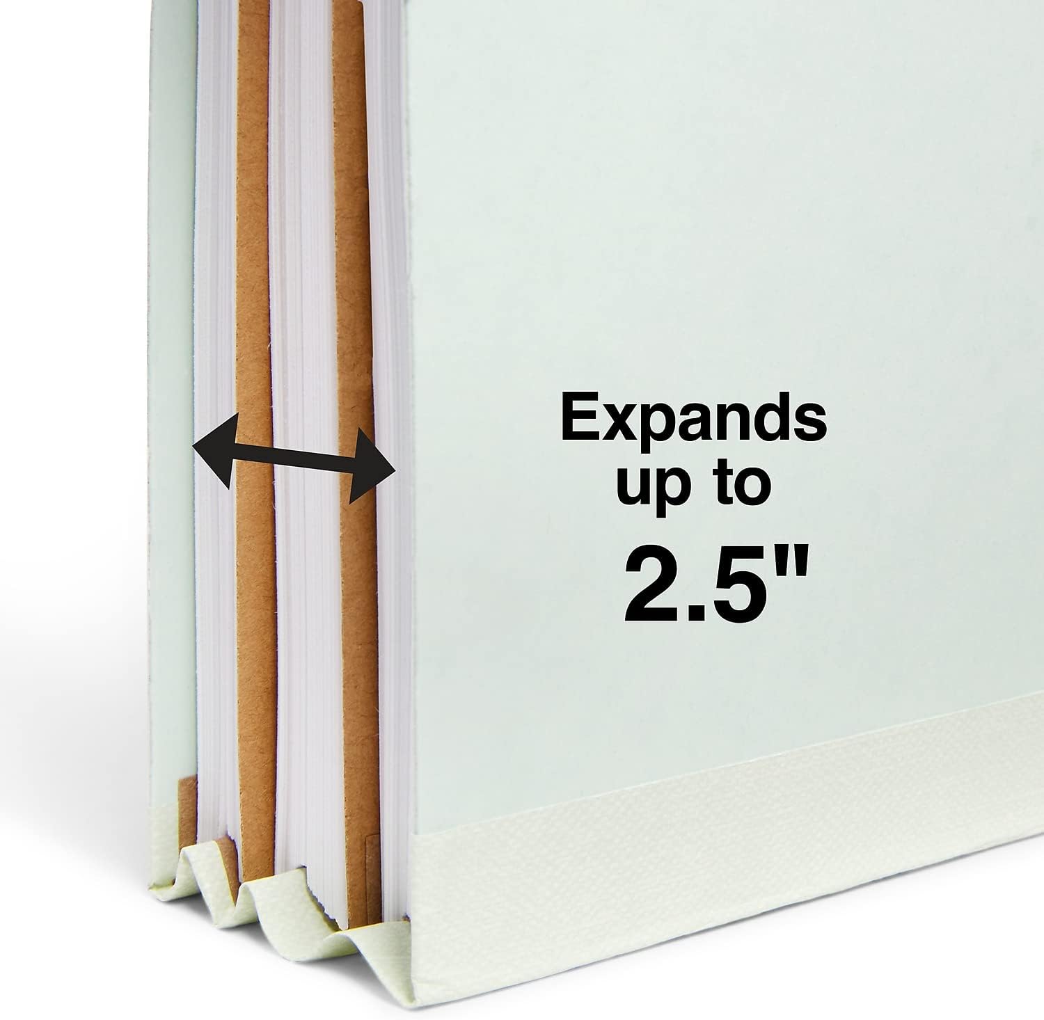 Staples Top‑Tab Pressboard Classification Folder, Letter Size, 2 Partitions, Gray/Green, Durable Construction, 10/Box