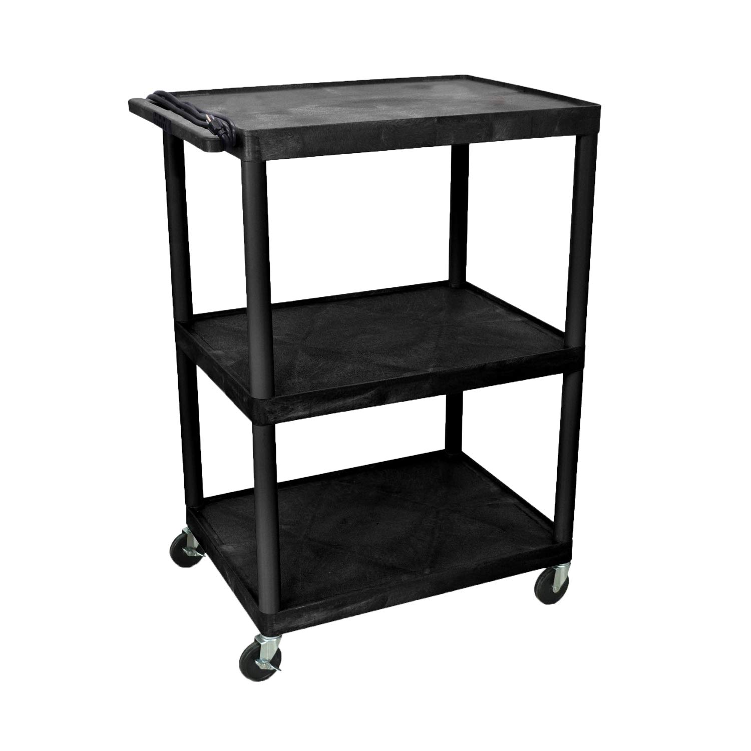 Luxor - 48" H AV Cart - Three Shelves Electric (LP48E-B)