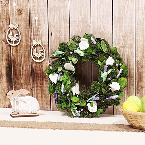 COM-FOUR® Ghirlanda per la porta con fiori