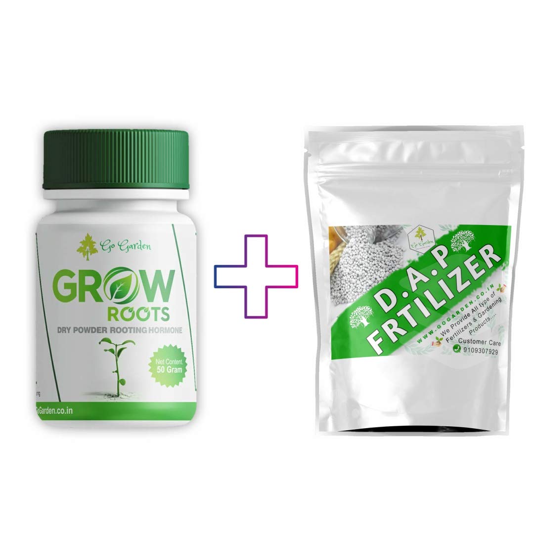 Go Garden Grow Roots Rooting Hormone for Plants Cuttings + 400G DAP fertilizers for Home Plants Combo