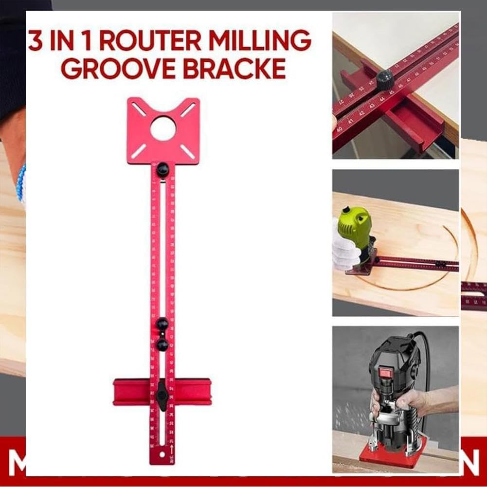 Staffa 4 In 1 Per Fresatura - Maschera Regolabile Per Router, Legno E Falegnameria - Foto 7