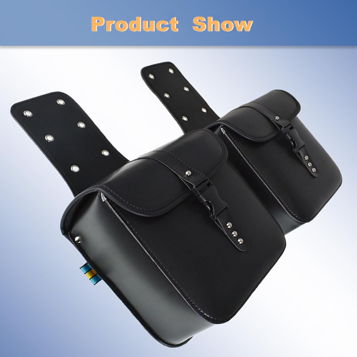 waltyotur Motorcycle PU Leather Right Left Side Saddle Bags Universal Saddlebag Luggage Bag Storage Replacement for Suzuki Sportster 883 Dyna Black