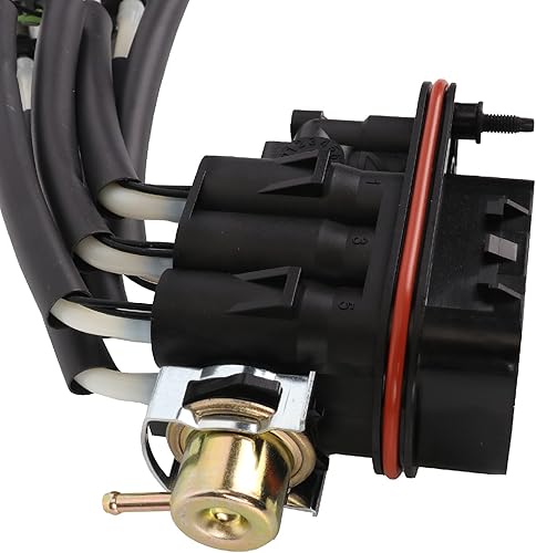 Miniatura 4 de Inyector de araña de combustible de 6 cilindros con soporte, kit de inyector de combustible compatible con Chevy GMC Pickup 4.3L Reemplazo #FJ503