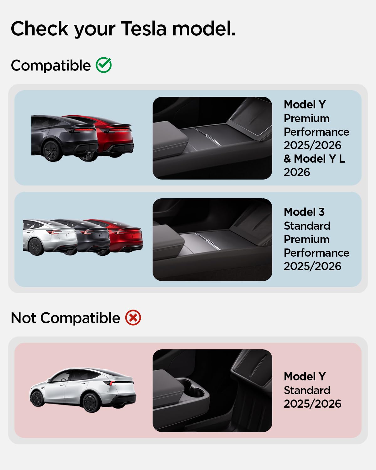 Spigen Organizador de Maletero Delantero [Pack de 2] para Tesla Model Y Juniper (Solo Premium y Performance 2025 2026), Caja Frunk con Divisores Ajustables y Acolchado de Silicona