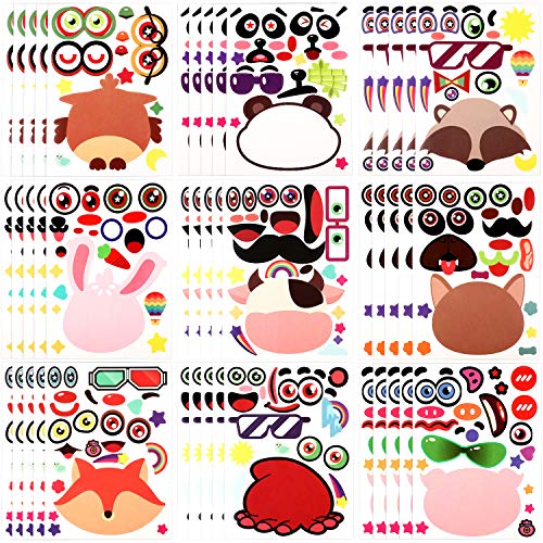 45 Sheets Make Your Own Stickers Animal Theme Stickers Mix and Match Decoration Stickers for Kids Party Favor Supplies Craft