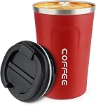 CS COSDDI Travel Mugs, 12oz Insulated Coffee Cup with Leakproof Lid - Reusable Coffee Cups Travel - Car Coffee Cup - Stainless Steel Thermal Mug for Hot and Cold Coffee Water and Tea