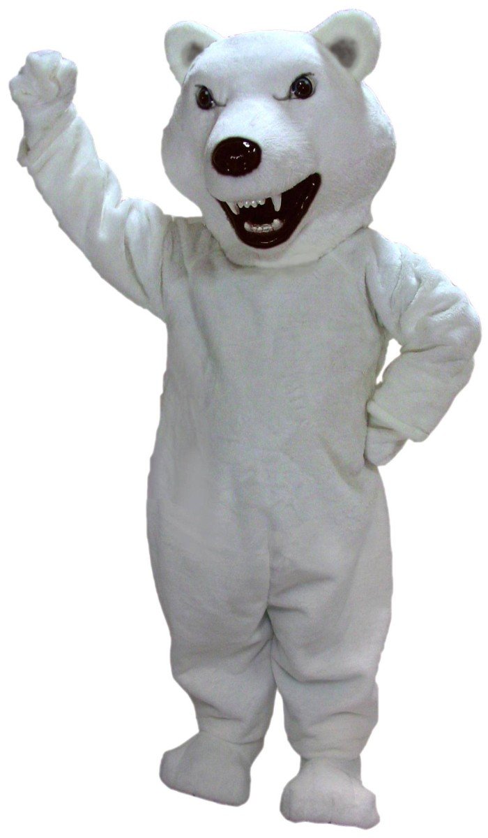 Scary Polar Bear Mascot Costume