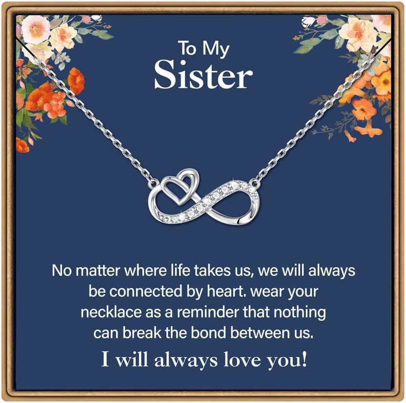 IEFLIFE Valentines Gifts for Her Women - 925 Sterling Silver Chain 14K White Gold Plated Infinity Heart Necklace for Mom Daughter, Valentines Gifts for Mom Granddaughter Friends Jewelry
