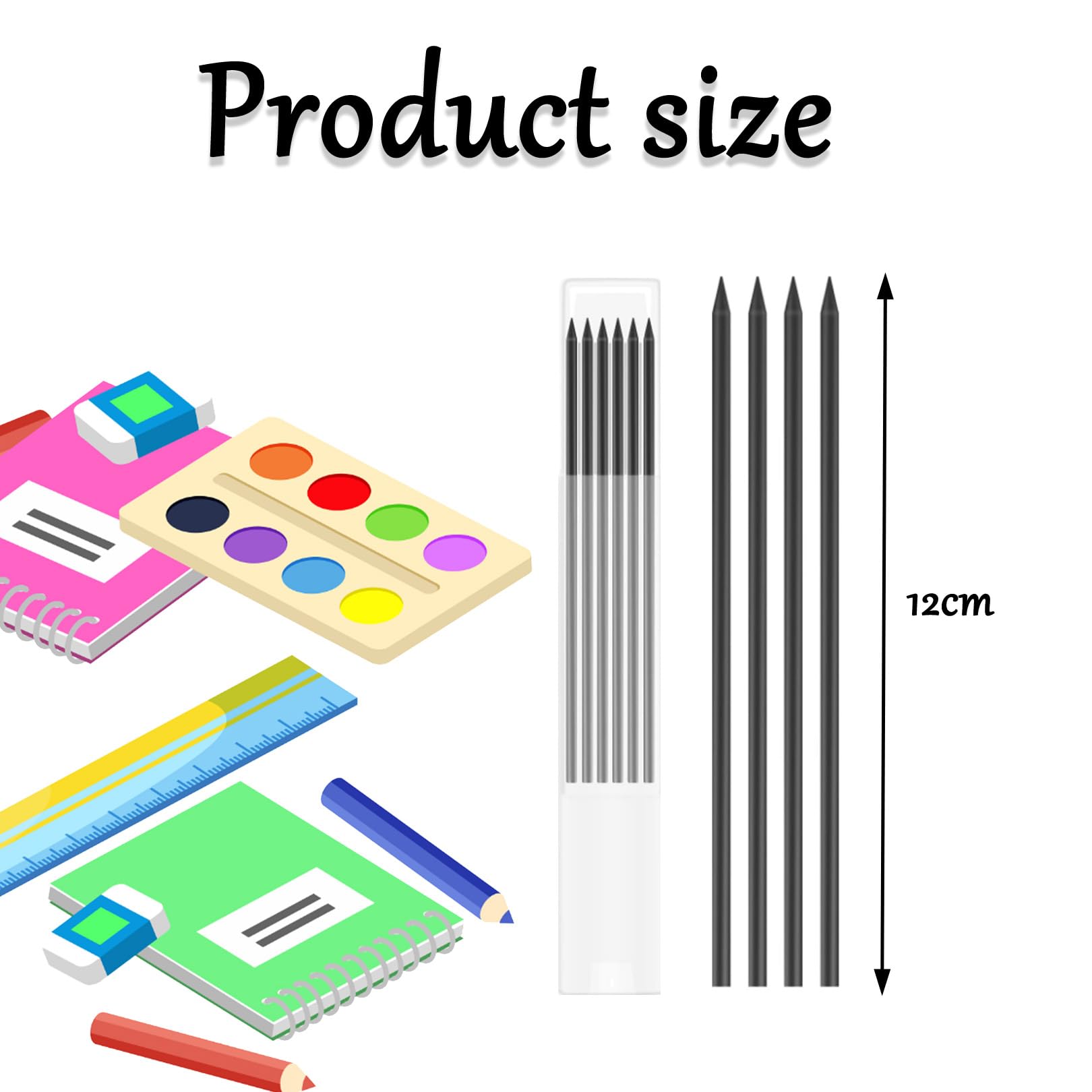 36 Pieces Tracer Pencil Refills,Black Pica PencilRefill 2.8mm Solid Deep Hole,Black Solid Carpenters Pencil Refills Replacement for Architect Building Joiners Woodworking Marking Scribe Tools - Image 2