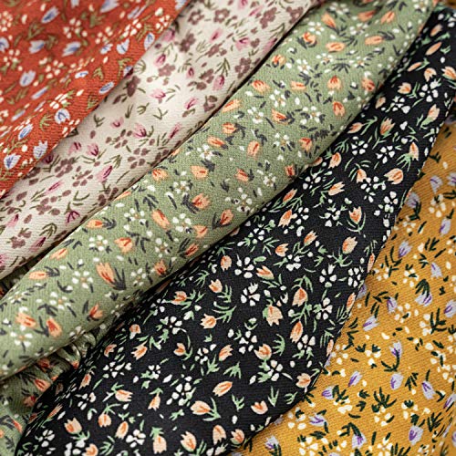 Dinprey 5 Pcs Chiffon Turban Head Kerchief Scarf Floral Hair Bandanas Scarf Floral Triangle Head Scarves Headband Boho Headbands Elastic Hair Bands Floral Hair Scrunchies #TOP3
