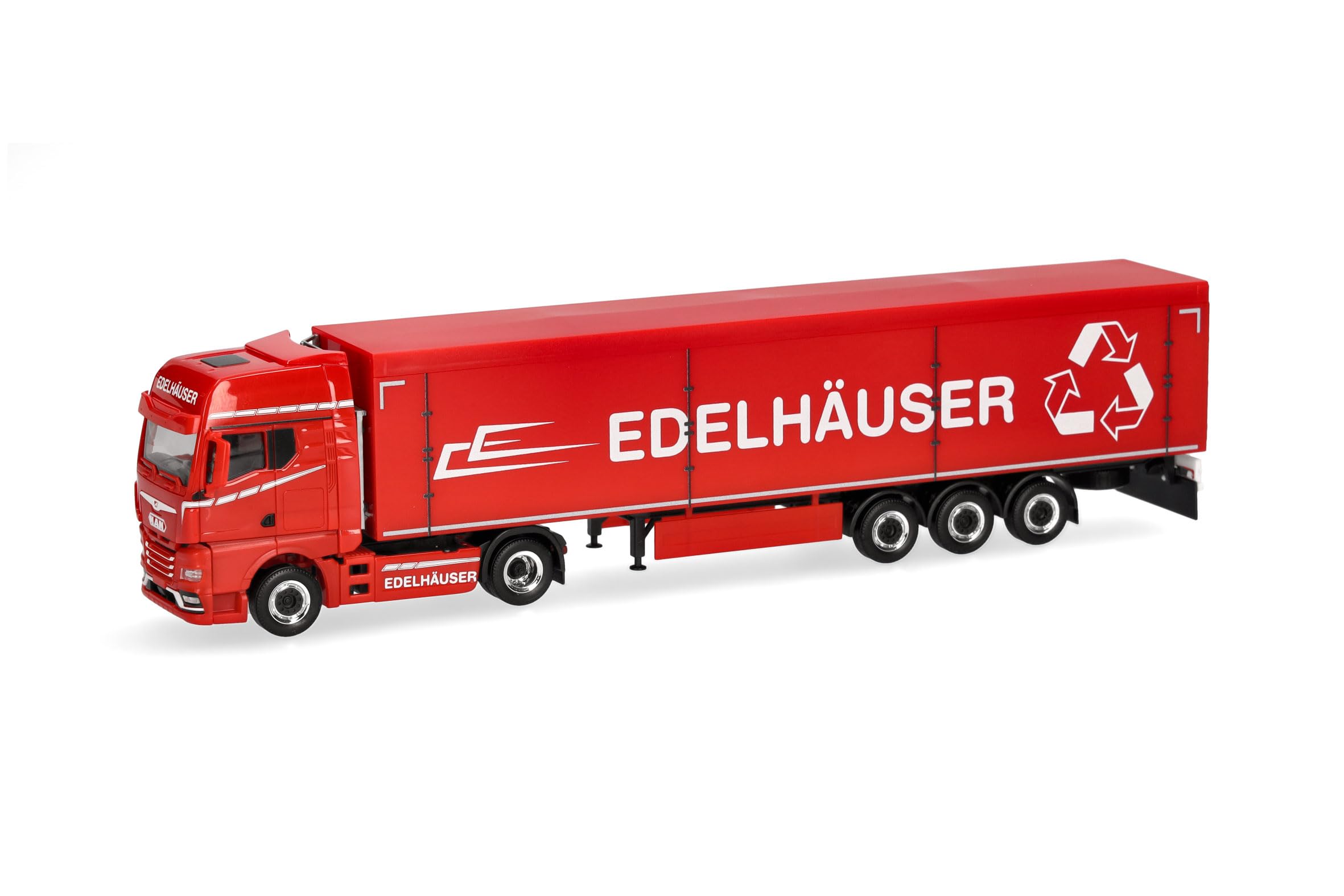 Herpa truck model MAN TGX GX walking-floor semitrailer "Edelhäuser", on a scale of 1:87, plastic miniature, made in Germany, model building, collectors edition