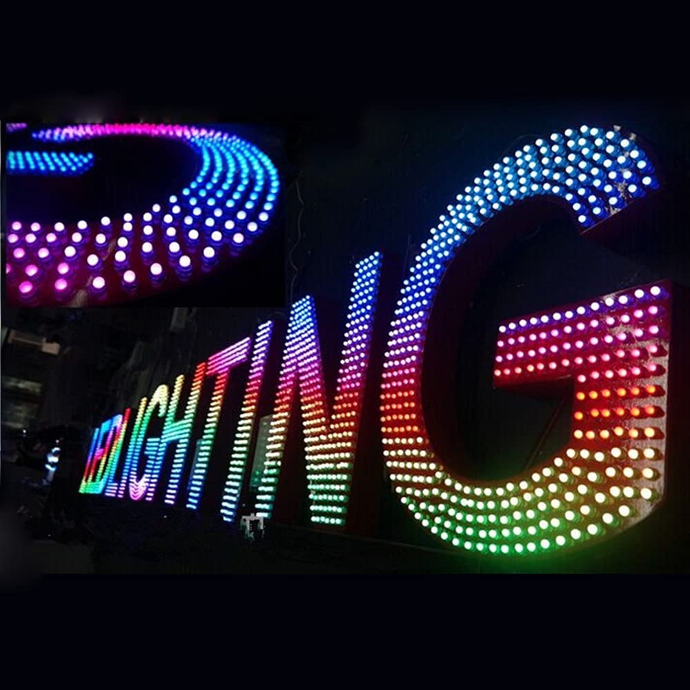 Lot de 1000 modules LED WS2811 IC 12 mm aux couleurs riches en couleurs - DC 5 V - Entrée IP68 - Étanche - RVB - Couleur RVB