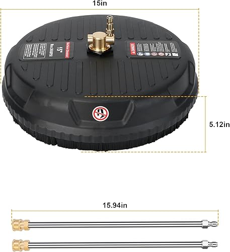 Miniatura 7 de Moclever - Limpiador de superficie para lavadora a presión, accesorio circular para lavadora a presión de 3600 PSI, accesorio de disco de lavadora