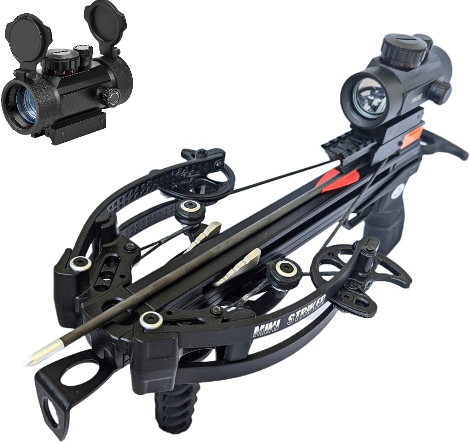 WT 125lb Mini Striker Pistol Crossbow with Red/Green dot Sight-Up to 300 fps, Ideal for Fishing, Hunting and Target Practice