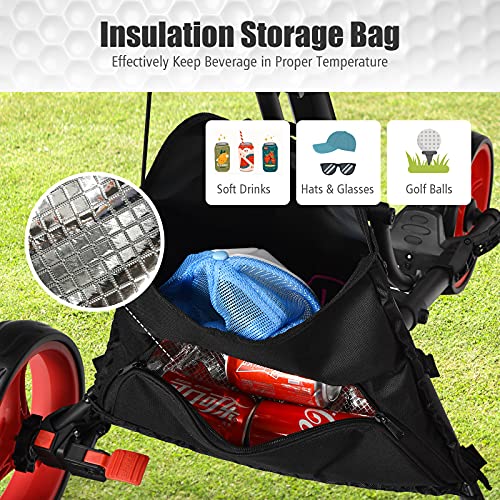 image for Tangkula Golf Push Pull Cart, Lightweight Foldable Collapsible 3 Wheel